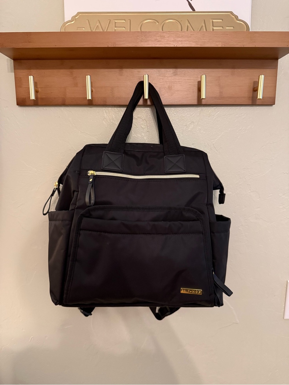 Skip Hop Black Convertible Diaper Backpack